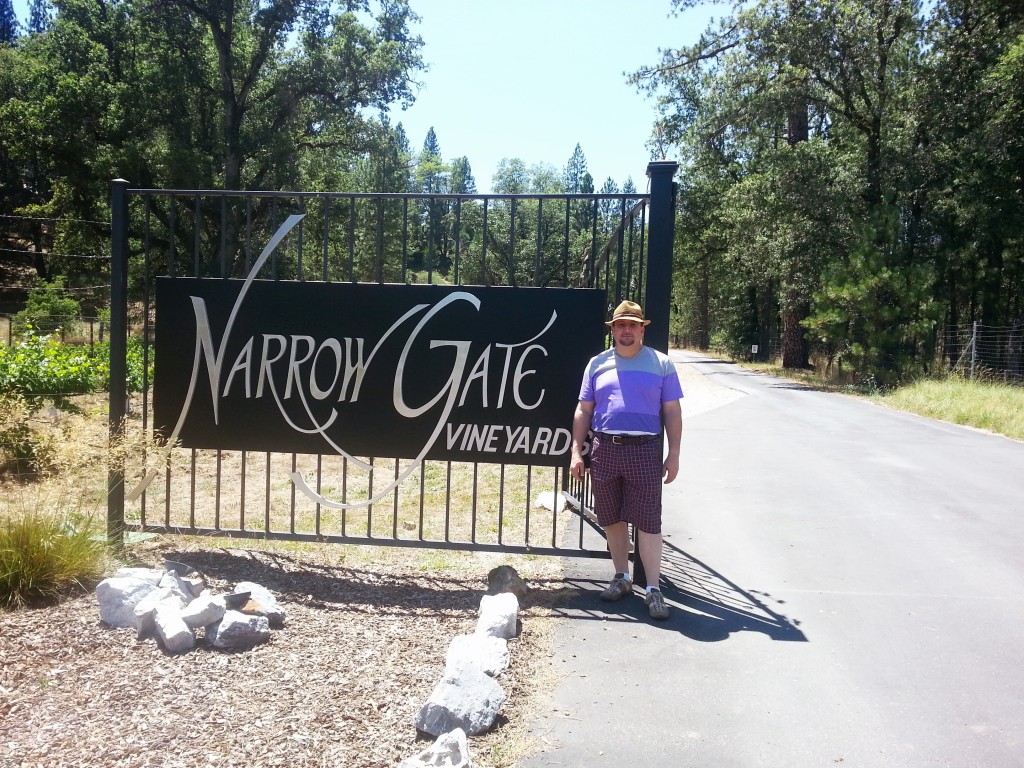Your intrepid author at Narrow Gate Winery. It was hot!